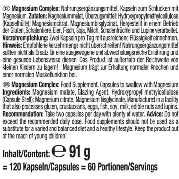 Magnesium Complex - 120 caps de Weider pas cher - Nutriwellness