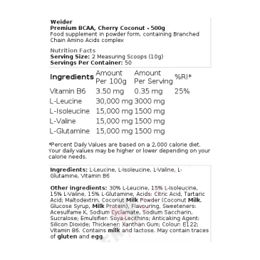 Premium BCAA - 500 grams de Weider pas cher - Nutriwellness