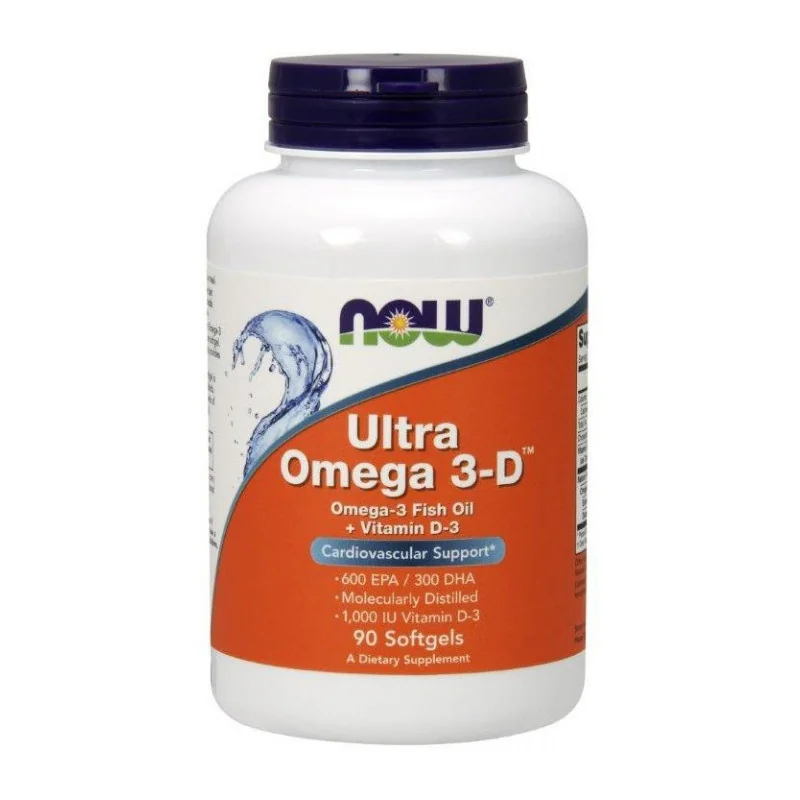 Ultra Omega 3-D with Vitamin D-3 - 90 softgels - NOW Foods