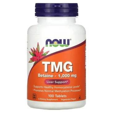 TMG (Trimethylglycine), 1000mg - 100 tablets de NOW Foods pas cher