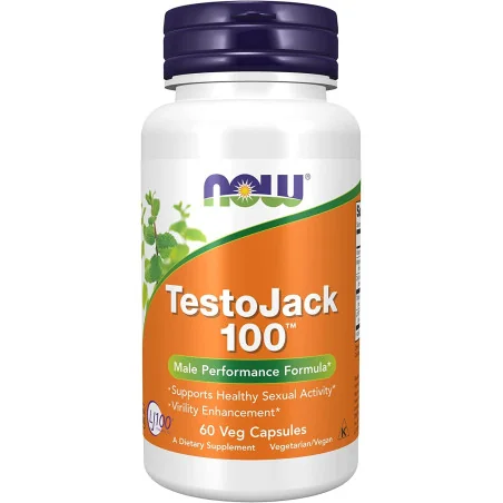 TestoJack 100 - 60 vcaps de NOW Foods pas cher - Nutriwellness