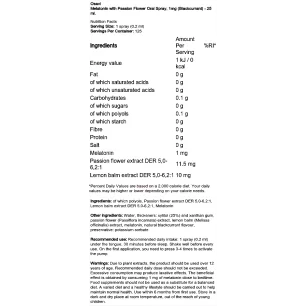 Melatonin with Passion Flower Oral Spray - 1mg (Cerise) - 25 ml - Osavi