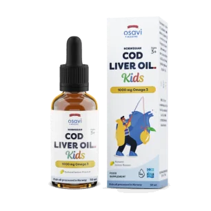 Norwegian Cod Liver Oil Kids - 1000mg Omega 3 (Lemon) - 50 ml d'Osavi