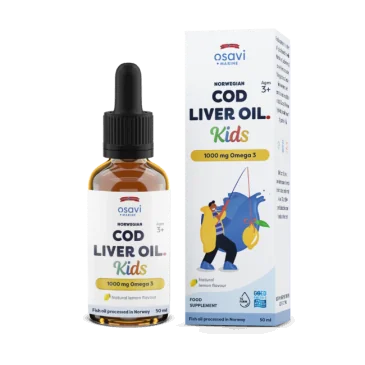 Norwegian Cod Liver Oil Kids - 1000mg Omega 3 (Lemon) - 50 ml d'Osavi