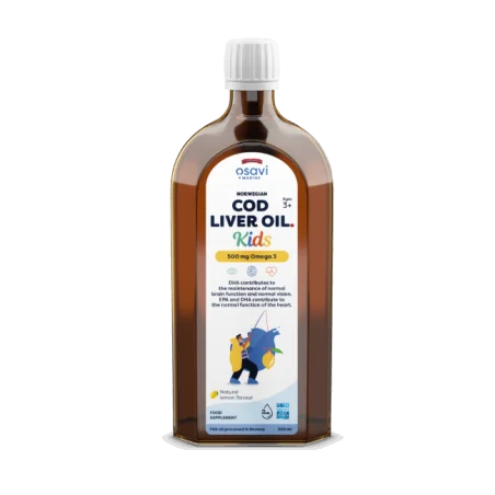 Norwegian Cod Liver Oil Kids - 500mg Omega 3 (Lemon) - 250 ml d'Osavi