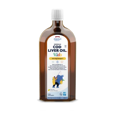 Norwegian Cod Liver Oil Kids - 500mg Omega 3 (Lemon) - 500 ml d'Osavi