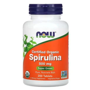Spirulina Certified 500mg (200) de Now Foods - Nutriwellness