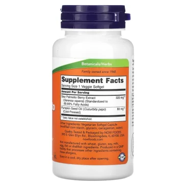 Saw Palmetto Extract with Pumpkin Seed Oil, 320mg - NOW Foods