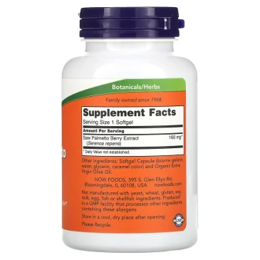 Saw Palmetto Extract - 160mg - 240 softgels de NOW Foods pas cher