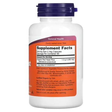 Red Yeast Rice 600mg (120) de Now Foods - Nutriwellness