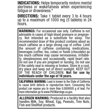 Caffeine, 200mg - 100 tablets d'AllMax Nutrition pas cher