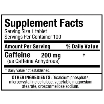 Caffeine, 200mg - 100 tablets d'AllMax Nutrition pas cher