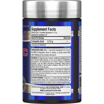 D-Aspartic Acid - 100 grams d'AllMax Nutrition pas cher