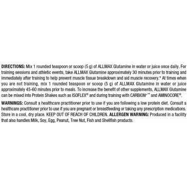 Glutamine - 1000 grams d'AllMax Nutrition pas cher - Nutriwellness