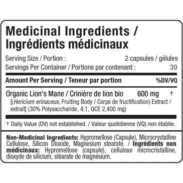 Lion's Mane, 600mg - 60 veggie caps d'AllMax Nutrition pas cher