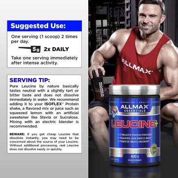 Leucine +, 5000mg - 400 grams d'AllMax Nutrition pas cher