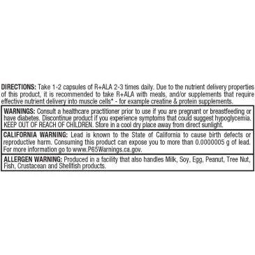 R+ALA Complex - 60 caps d'AllMax Nutrition pas cher - Nutriwellness