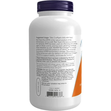Red Omega (Red Yeast Rice) - 180 softgels de NOW Foods pas cher