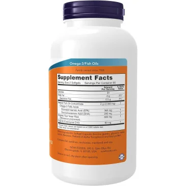 Red Omega (Red Yeast Rice) - 180 softgels de NOW Foods pas cher