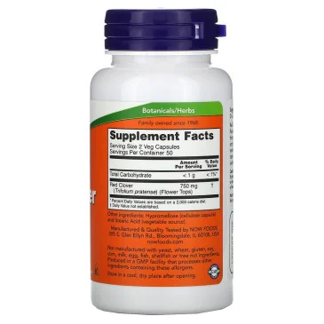 Red Clover, 375mg - 100 caps de NOW Foods pas cher - Nutriwellness
