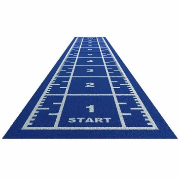 Piste en gazon - 10m x 2m Bleu - Curled (poils courts) pas cher