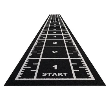 Piste en gazon - 20m x 2m Noir - Curled (poils courts) pas cher