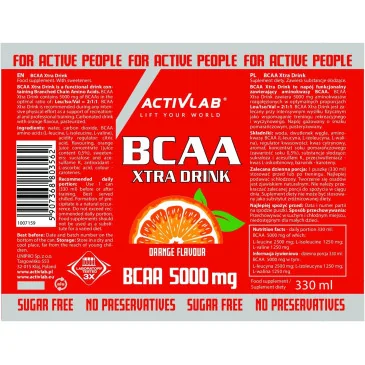 Bcaa Xtra - 24 x 330 ml d'Activlab pas cher - Nutriwellness