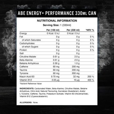 ABE Energy + Performance Cans - 12 x 330 ml d'Applied Nutrition