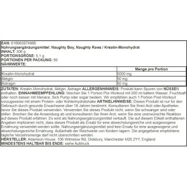 Crea-Ting - 306 grams de Naughty Boy pas cher - Nutriwellness