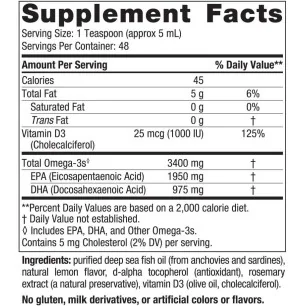 Ultimate Omega Xtra - 3400mg Lemon - 237 ml - Nordic Naturals