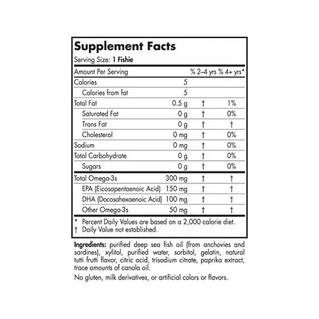 Nordic Omega-3 Fishies, 300mg Yummy Tutti Frutti Taste - 36 fishies - Nordic Naturals