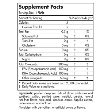 Nordic Omega-3 Fishies, 300mg Yummy Tutti Frutti Taste