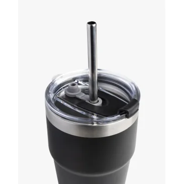Bohtal Double Insulated Travel Mug with Straw, Black 600ml SmartShake