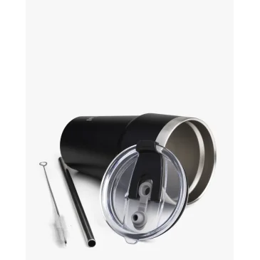 Bohtal Double Insulated Travel Mug with Straw, Black 600ml SmartShake