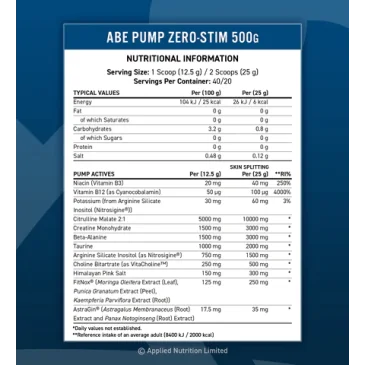 ABE Pump - 500 grams d'Applied Nutrition pas cher - Nutriwellness