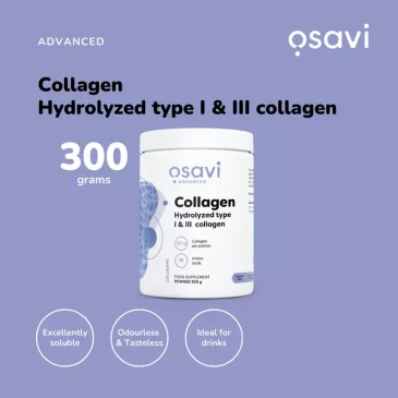 Collagen Peptides - Hydrolyzed Type 1 & 3 - 300 grams d'Osavi