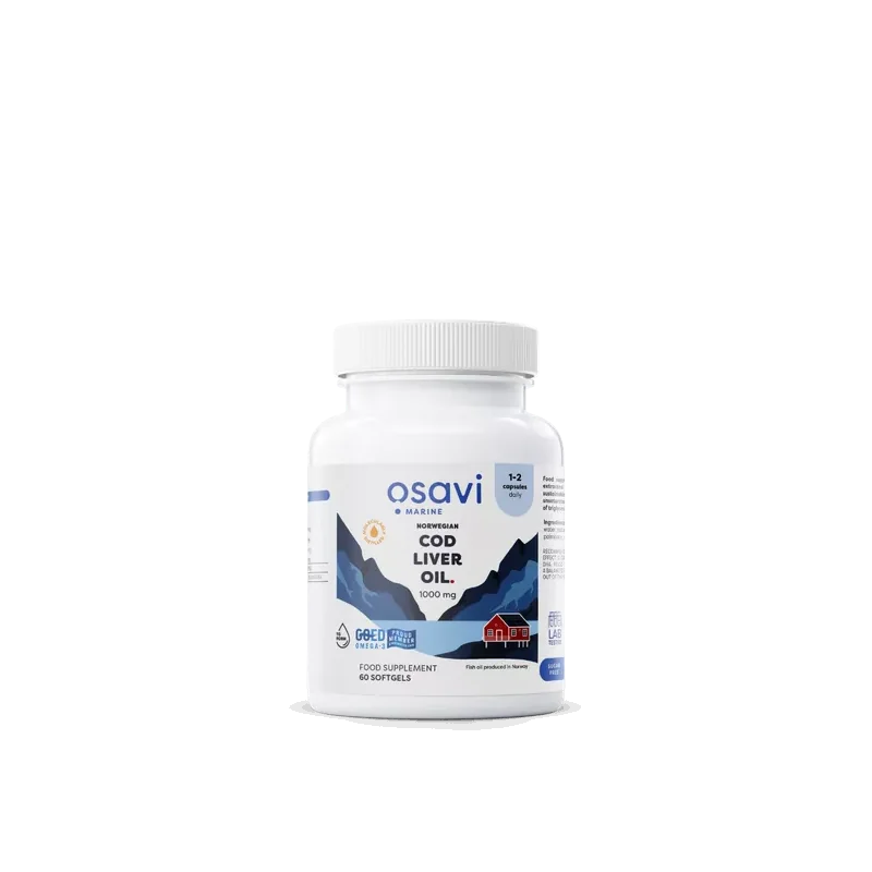 Norwegian Cod Liver Oil Softgels - 1000mg (Lemon) - Osavi