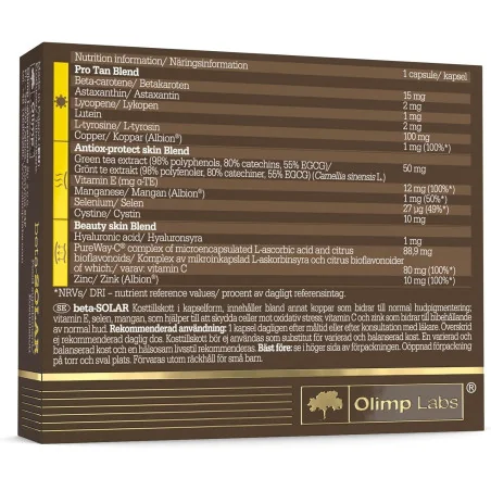 Beta-Solar Sport Edition - 30 gélules - Olimp Sport Nutrition