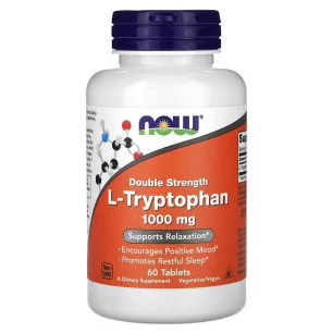 L-Tryptophan,1000mg Double Strength - 60 tablets de NOW Foods pas cher
