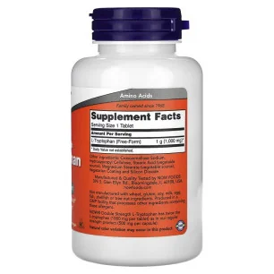 L-Tryptophan,1000mg Double Strength - 60 tablets - NOW Foods