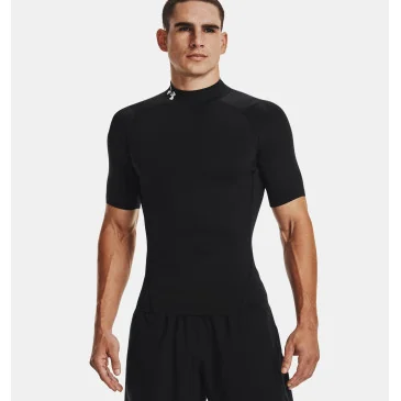 Men's HeatGear® Compression Mock Short Sleeve Black d'Under Armour