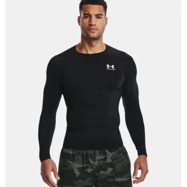 Haut à manches longues HeatGear® Black d'Under Armour - Nutriwellness