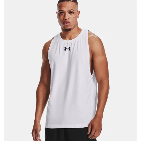 Baseline Cotton Tank White d'Under Armour pas cher - Nutriwellness