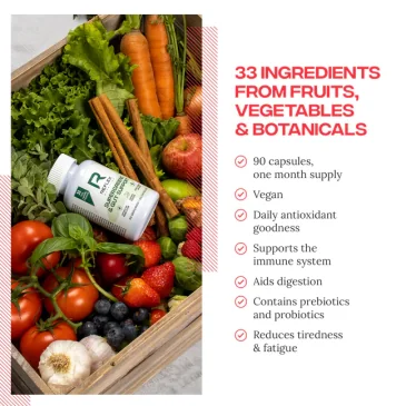 Supergreens & Gut Support - 90 caps de Reflex Nutrition pas cher