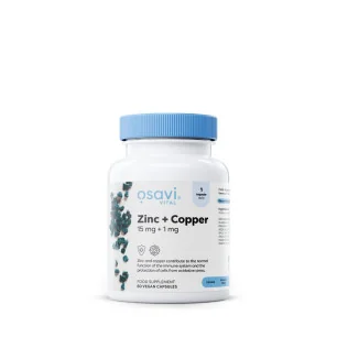 Zinc + Copper, 15mg + 1mg - 60 vegan caps d'Osavi pas cher