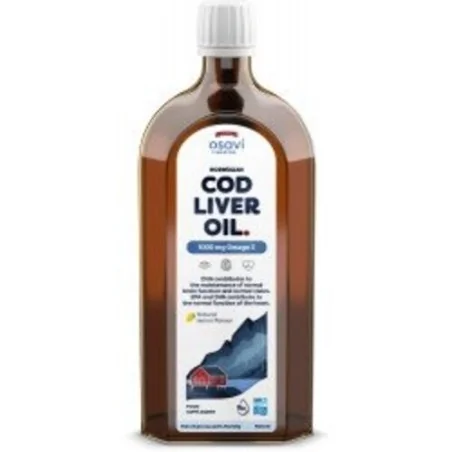 Norwegian Cod Liver Oil - 1000mg Omega 3 (Lemon-Mint) - 500 ml d'Osavi