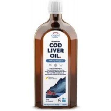 Norwegian Cod Liver Oil - 1000mg Omega 3 (Lemon-Mint) - 500 ml d'Osavi