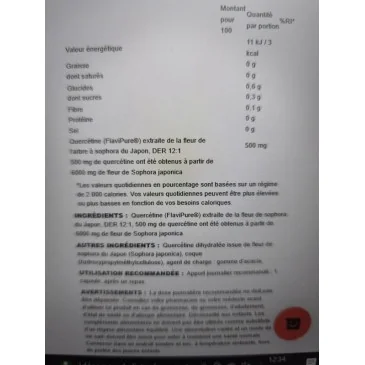 Natural Quercetin - 500mg d'Osavi pas cher - Nutriwellness