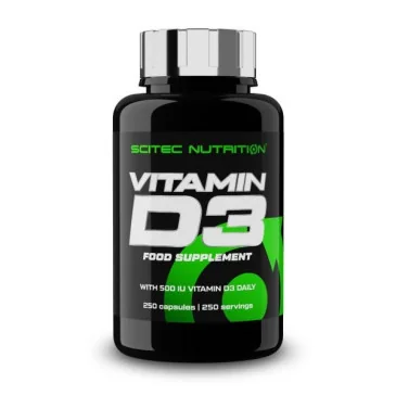 Vitamin D3, 500 IU - 250 caps de Scitec Nutrition - Nutriwellness