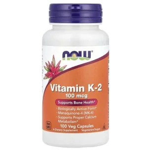 Vitamin K-2 100mcg (100) de Now Foods - Nutriwellness
